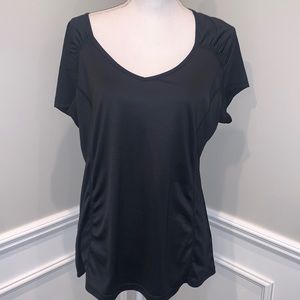 Xersion black short sleeve activewear top, size XL